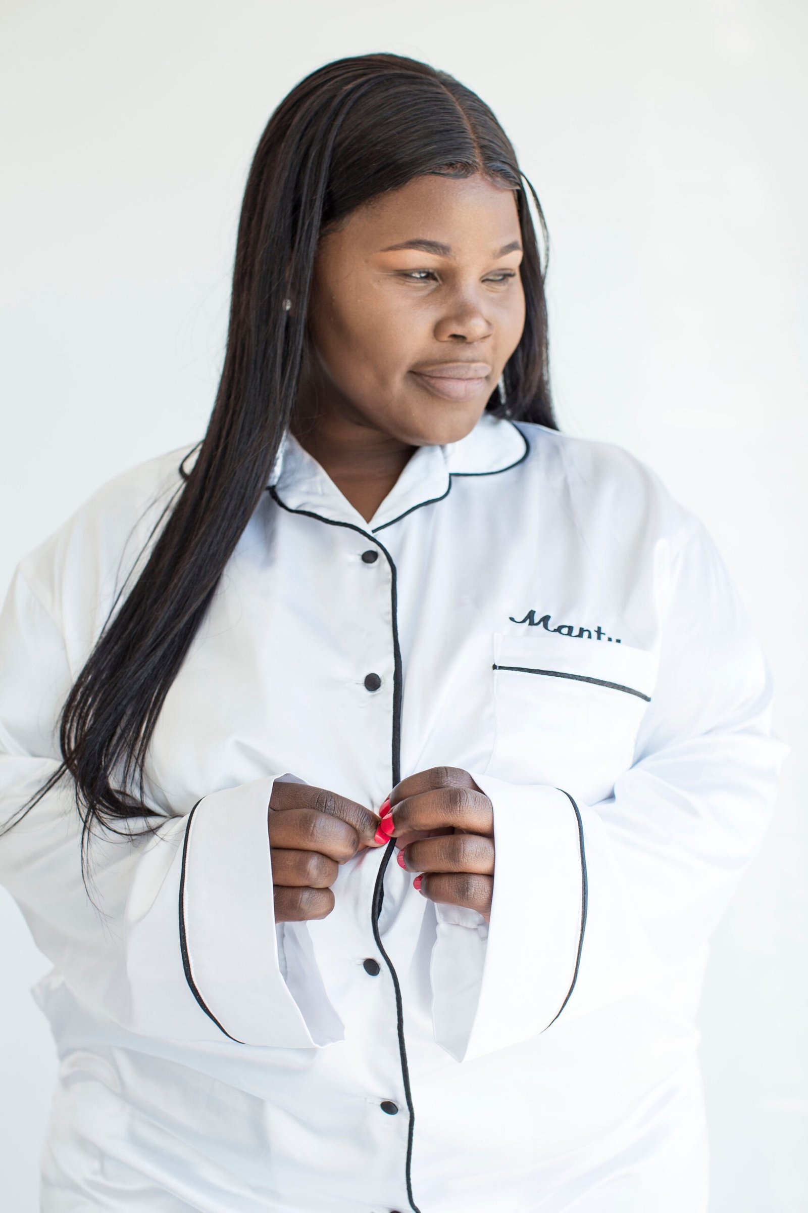 White Midi Satin Night Shirt - Image 5