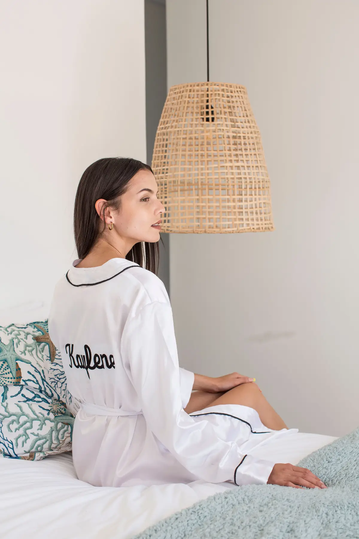 White Midi Satin Luxe Robe - Image 4