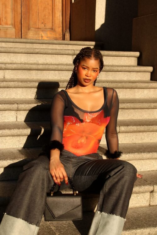 Lily Noir—Custom Printed Bodysuit